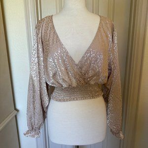 Altar'd State Blush Pink Leopard Going Out Top